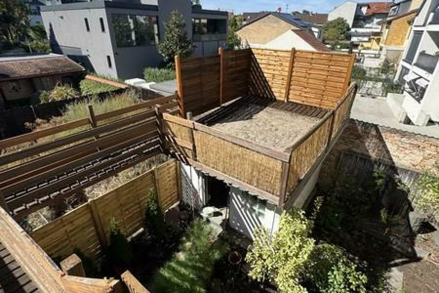 8e Sandstrand von Dachterrasse aus